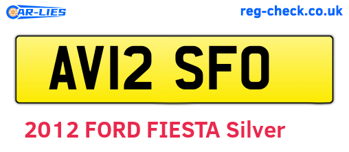 AV12SFO are the vehicle registration plates.