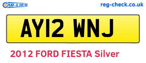 AY12WNJ are the vehicle registration plates.