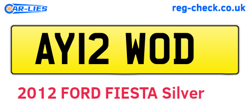 AY12WOD are the vehicle registration plates.