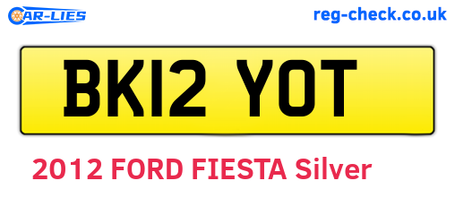 BK12YOT are the vehicle registration plates.
