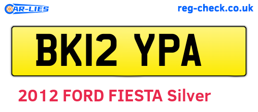 BK12YPA are the vehicle registration plates.