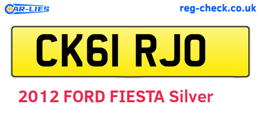 CK61RJO are the vehicle registration plates.