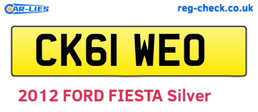 CK61WEO are the vehicle registration plates.