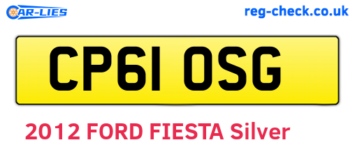 CP61OSG are the vehicle registration plates.
