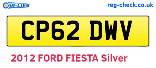 CP62DWV are the vehicle registration plates.