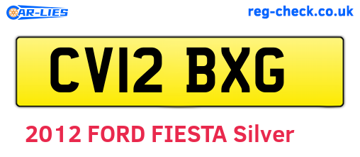 CV12BXG are the vehicle registration plates.