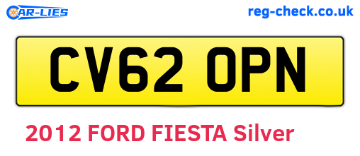 CV62OPN are the vehicle registration plates.