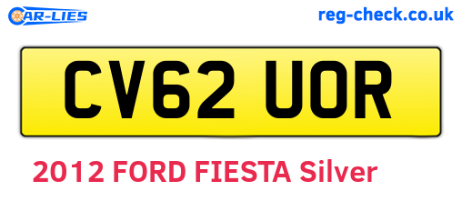 CV62UOR are the vehicle registration plates.