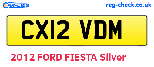 CX12VDM are the vehicle registration plates.