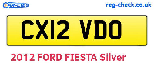 CX12VDO are the vehicle registration plates.