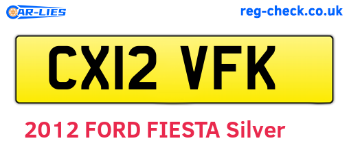 CX12VFK are the vehicle registration plates.