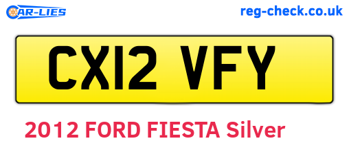 CX12VFY are the vehicle registration plates.