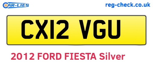 CX12VGU are the vehicle registration plates.