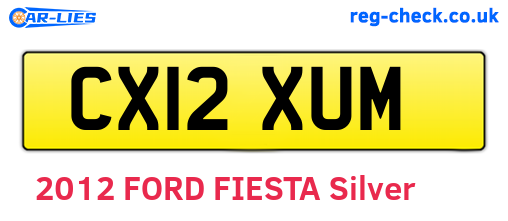 CX12XUM are the vehicle registration plates.
