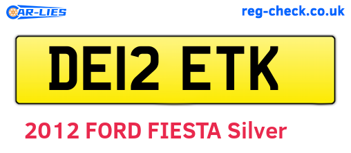 DE12ETK are the vehicle registration plates.