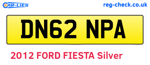 DN62NPA are the vehicle registration plates.