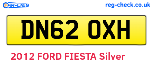 DN62OXH are the vehicle registration plates.
