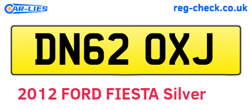 DN62OXJ are the vehicle registration plates.