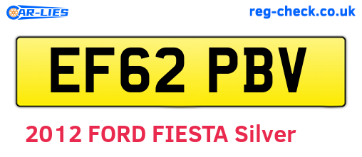 EF62PBV are the vehicle registration plates.