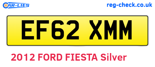 EF62XMM are the vehicle registration plates.