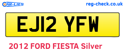 EJ12YFW are the vehicle registration plates.