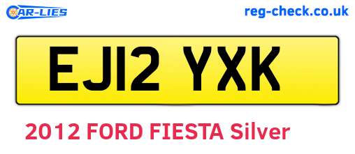 EJ12YXK are the vehicle registration plates.