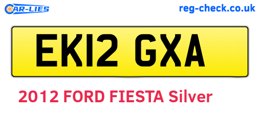 EK12GXA are the vehicle registration plates.