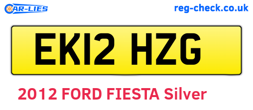 EK12HZG are the vehicle registration plates.