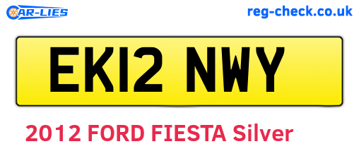 EK12NWY are the vehicle registration plates.