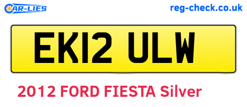 EK12ULW are the vehicle registration plates.