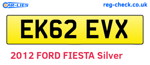 EK62EVX are the vehicle registration plates.