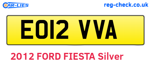 EO12VVA are the vehicle registration plates.