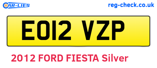 EO12VZP are the vehicle registration plates.