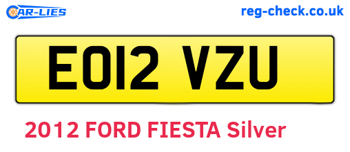 EO12VZU are the vehicle registration plates.