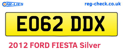EO62DDX are the vehicle registration plates.