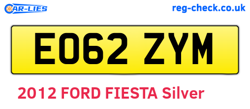 EO62ZYM are the vehicle registration plates.