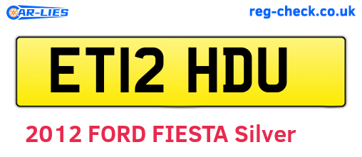 ET12HDU are the vehicle registration plates.