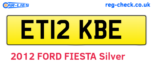 ET12KBE are the vehicle registration plates.