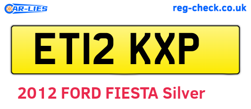 ET12KXP are the vehicle registration plates.