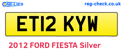 ET12KYW are the vehicle registration plates.