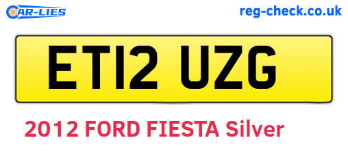 ET12UZG are the vehicle registration plates.