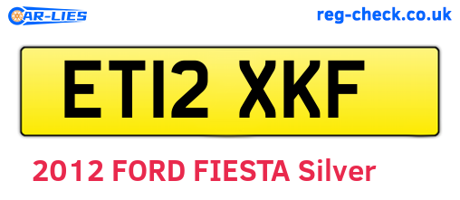 ET12XKF are the vehicle registration plates.