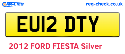 EU12DTY are the vehicle registration plates.