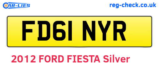FD61NYR are the vehicle registration plates.
