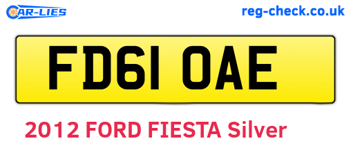 FD61OAE are the vehicle registration plates.