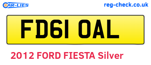 FD61OAL are the vehicle registration plates.