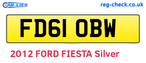 FD61OBW are the vehicle registration plates.