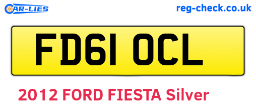 FD61OCL are the vehicle registration plates.