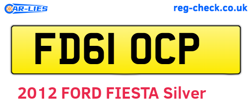 FD61OCP are the vehicle registration plates.