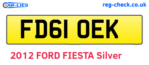 FD61OEK are the vehicle registration plates.